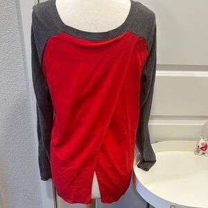 Bailey 44 Red Cutaway Back Twofer Sweater